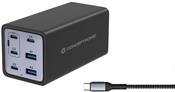 Conceptronic Ladegerät 4Port 200W 4xUSB-C 2xUSB-A+3-in-1 sw (OZUL06BE) von Conceptronic