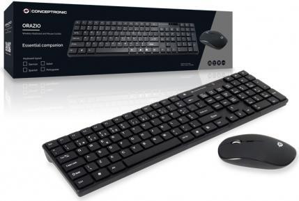 Conceptronic ORAZIO01PT Wireless Keyboard+Mouse,PT, schwarz (ORAZIO01PT) von Conceptronic