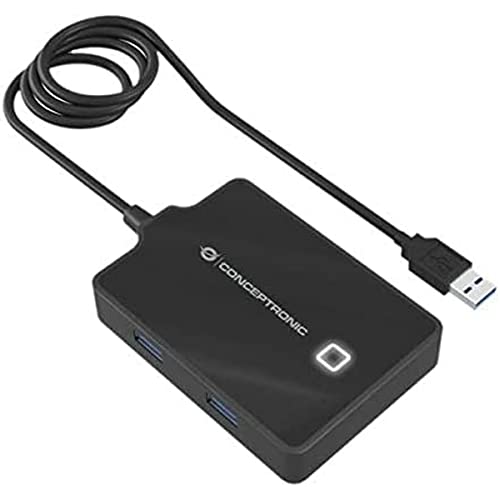 Conceptronic USB-Hub 4-Port 3.0/ 4x3.0/ mit Netzteil/schwarz. von Conceptronic