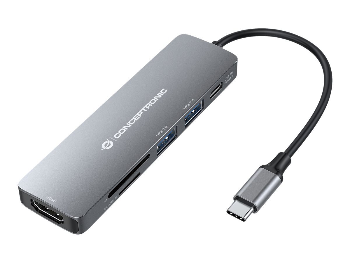 Conceptronic USB-Verteiler CONCEPTRONIC Adapter USB Hub->HDMI,USB-C PD,1x3.0/1x2.0USB von Conceptronic