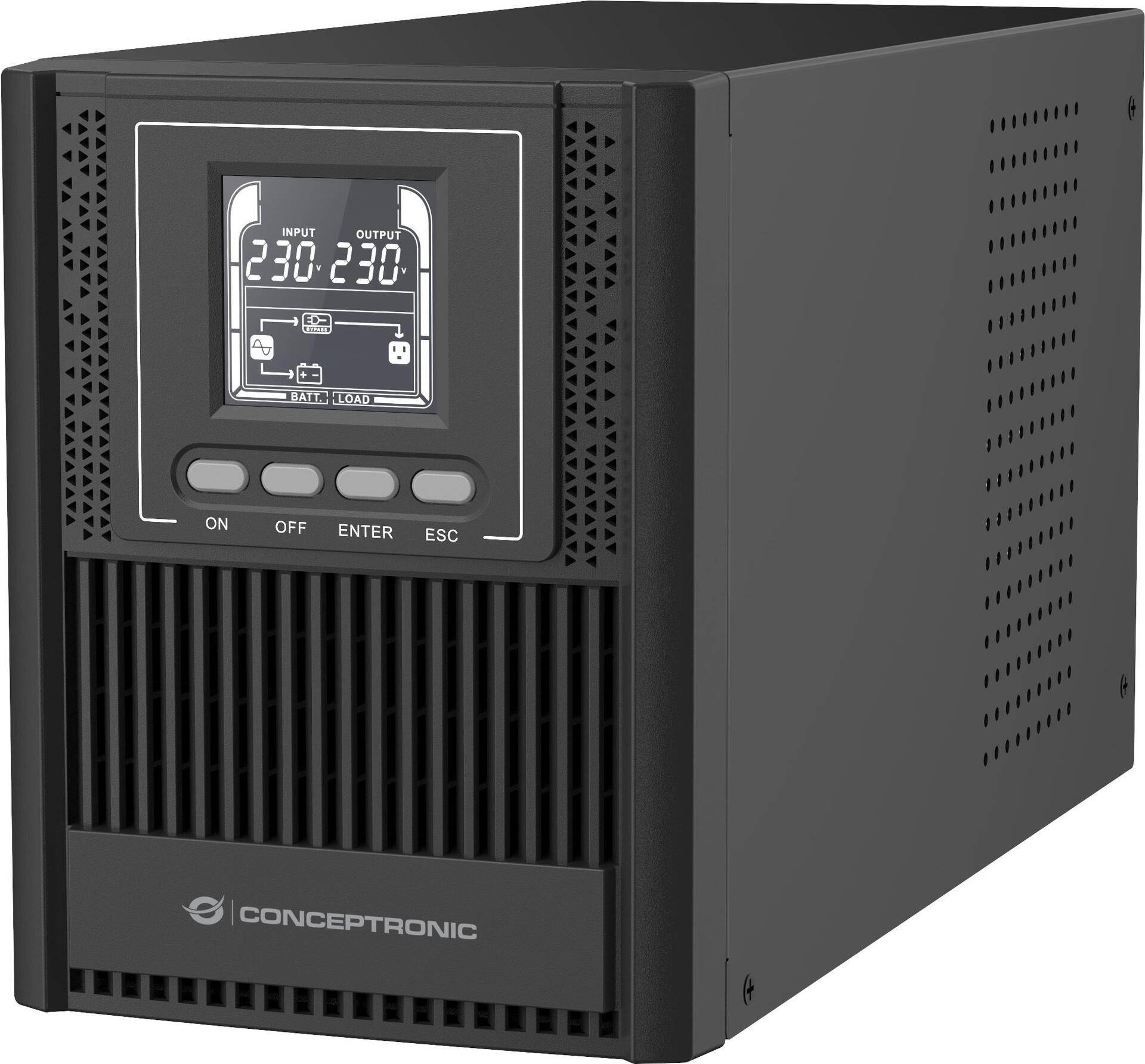 Conceptronic ZEUS52E1K 1000VA 900W Online Tower USV - IEC - Doppelwandler (Online) - 1 kVA - 900 W - Sine - 220 V - 240 V (ZEUS52E1K) von Conceptronic