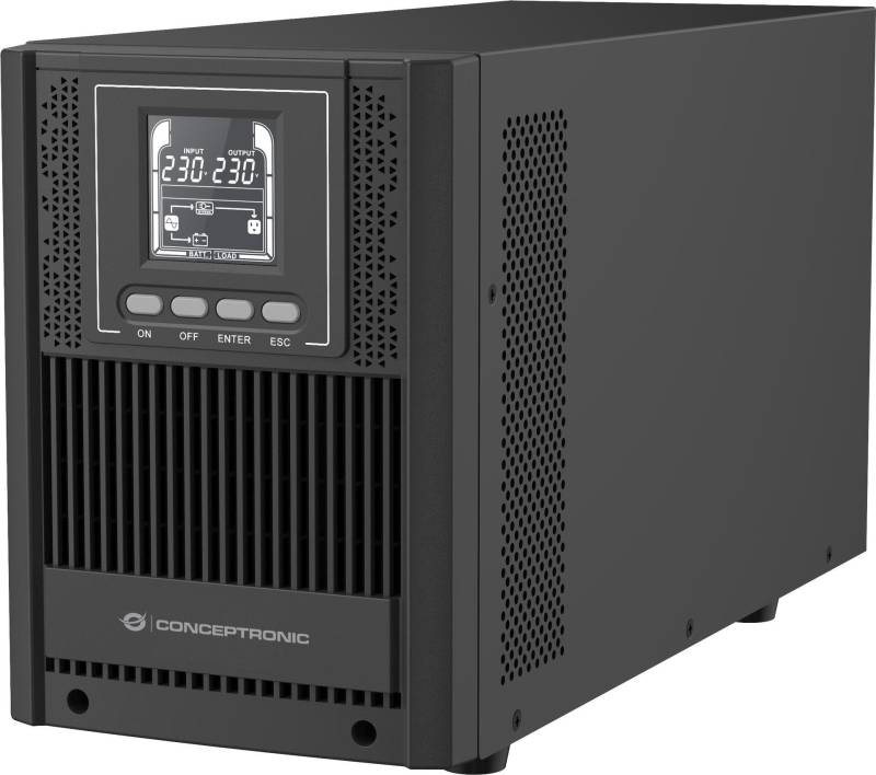 Conceptronic ZEUS52E2K 2000VA 1800W Online Tower USV - IEC - Doppelwandler (Online) - 2 kVA - 1800 W - Sine - 220 V - 240 V (ZEUS52E2K) von Conceptronic