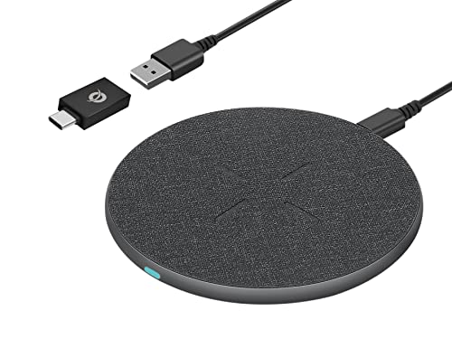 Conceptronic kabelloses Ladegerät 15W Qi USB-A + USB-C grau von Conceptronic