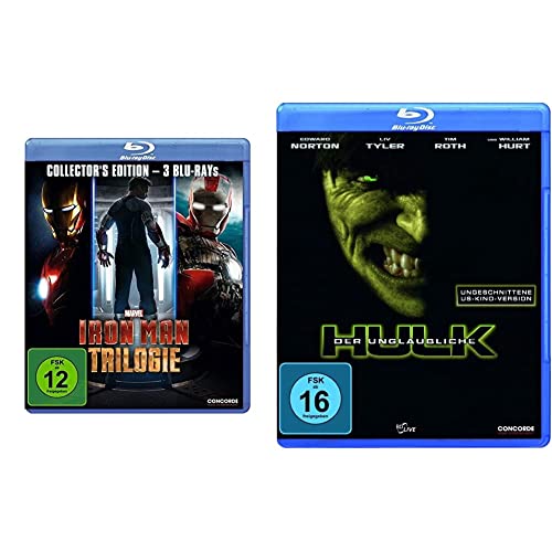 Iron Man - Trilogie [Blu-ray] [Collector's Edition] & Der unglaubliche Hulk (ungeschnittene US-Kinoversion) [Blu-ray] von Concorde Video