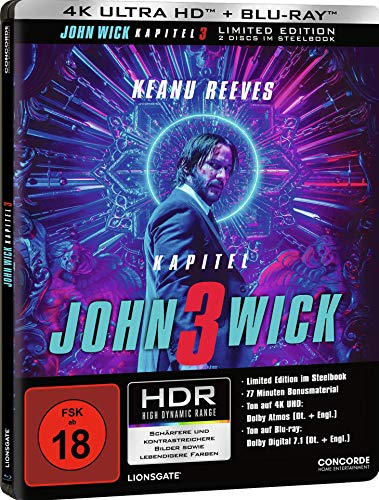 John Wick: Kapitel 3 – Limitiertes Steelbook (4K Ultra HD) + (Blu-ray) von Concorde Video