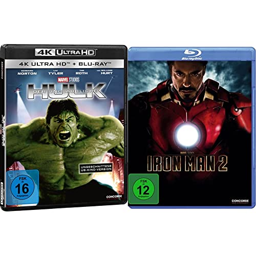 Der unglaubliche Hulk (4K Ultra-HD) (+ Blu-ray) (ungeschnittene Kinoversion) & Iron Man 2 [Blu-ray] von Concorde