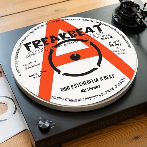 FREAKBEAT Mod Psychedelia & Beat Slipmat für Plattenspieler | Weich Hochwertiger Filz Turntable Matte | 60er Stil Psych Rock n Roll Plattentellerauflage | Produziert in Berlin von Concrete Schoolyard FREAKBEAT Mod Psychedelia & Beat Slipmat für Plattenspieler | Weich Hochwertiger Filz Turntable Matte | 60er Stil Psych Rock n Roll Plattentellerauflage | Produziert in Berlin von Concrete Schoolyard von Concrete Schoolyard