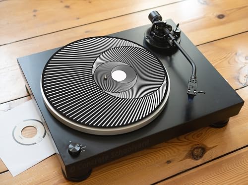 Trippy Optische Illusion Slipmat für Plattenspieler | Weich Hochwertiger Filz Turntable Matte | Psychedelisch Schwarz & Weiß Plattentellerauflage | Produziert in Berlin von Concrete Schoolyard von Concrete Schoolyard