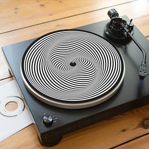 Trippy Optische Illusion Slipmat für Plattenspieler | Weich Hochwertiger Filz Turntable Matte | Psychedelisch Schwarz & Weiß Plattentellerauflage | Produziert in Berlin von Concrete Schoolyard Trippy Optische Illusion Slipmat für Plattenspieler | Weich Hochwertiger Filz Turntable Matte | Psychedelisch Schwarz & Weiß Plattentellerauflage | Produziert in Berlin von Concrete Schoolyard von Concrete Schoolyard