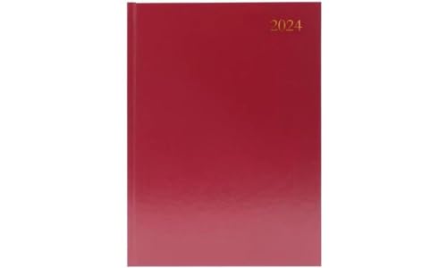 Condiary Schreibtisch-Tagebuch, 2 Tage pro Seite, A4, Burgunderrot, 2024 von Condiary