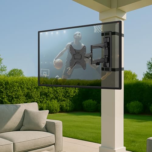ZeboZap ZZTVA2022 DIY Vollbewegliche Pavillon-TV-Halterung, für den Außenbereich, hält 29,9 kg, passend für 48,3-127 cm (19-50 Zoll) große Fernseher, wetterfest, Schwarz von CondoMounts