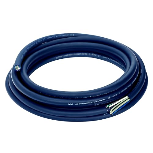 Conext Link MSC918-20 Lautsprecherkabel, 6,8 m, 9 Leiter, blauer Speeddraht, Primärdraht, Lautsprecherkabel, 18 AWG, GA, 100 % OFC-Kupfer-Litze, Anhänger (11993) von Conext Link