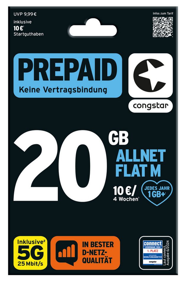 Congstar Prepaid Allnet M Prepaidkarte von Congstar