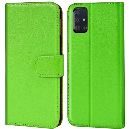 Conie® Handy Hülle für Samsung Galaxy A51 Etui, Premium Booklet Cover Flip Schutzhülle für Samsung Galaxy A51 Tasche, Grün von Conie