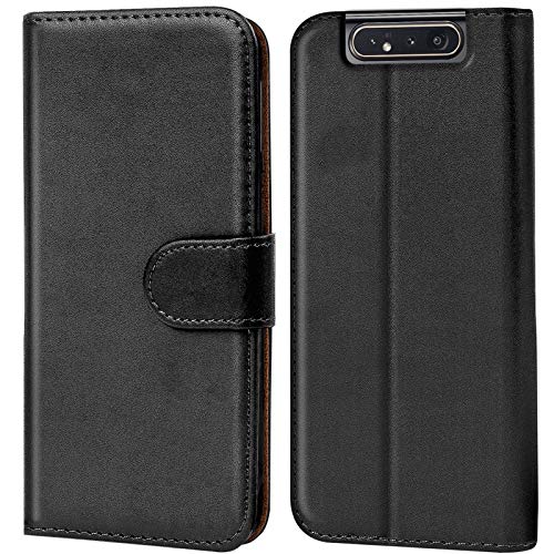 Conie® Handy Hülle für Samsung Galaxy A80 Etui, Premium Booklet Cover Flip Schutzhülle für Samsung Galaxy A80 Tasche, Schwarz von Conie