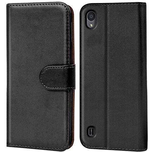 Conie® Handy Hülle für ZTE Blade A7 2019 Etui, Premium Booklet Cover Flip Schutzhülle für ZTE Blade A7 2019 Tasche, Schwarz von Conie