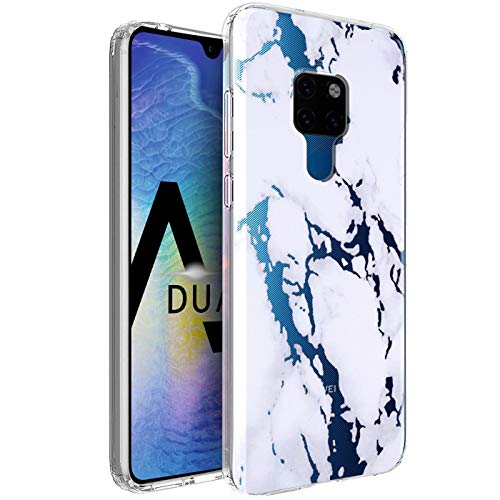 Conie® Handyhülle Rück Schale für Huawei Mate 20, Ultra Slim TPU Hülle aus Silikon mit Bilder Motiv, Kanten Display Kamera Schutz, Motiv Marmor Transparent Design von Conie