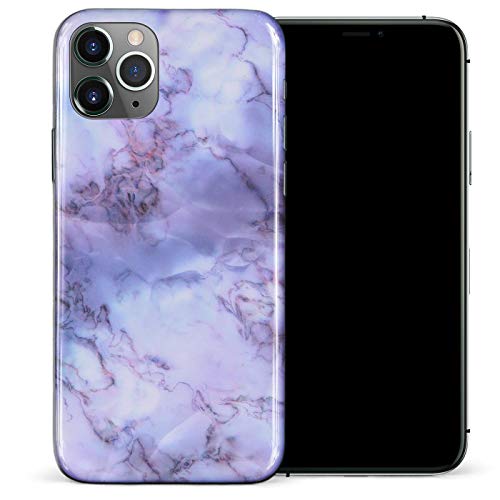 Conie® Handyhülle Rück Schale für iPhone 11 Pro, Ultra Slim TPU Hülle aus Silikon mit Bilder Motiv, Kanten Display Kamera Schutz, Motiv Lila Marmor Design von Conie