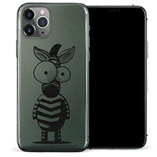 Conie® Handyhülle Rück Schale für iPhone 11 Pro, Ultra Slim TPU Hülle aus Silikon mit Bilder Motiv, Kanten Display Kamera Schutz, Motiv Zebra Design von Conie