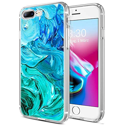 Conie® Handyhülle Rück Schale für iPhone 7 Plus / + / 8 Plus / +, Ultra Slim TPU Hülle aus Silikon mit Bilder Motiv, Kanten Display Kamera Schutz, Kunst Abstract Design von Conie