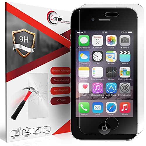 Conie 9H128 9H Panzerfolie Kompatibel mit iPhone 4 / 4S, Panzerglas Glasfolie 9H Anti Öl Anti Fingerprint Schutzfolie für iPhone 4s Folie HD Clear Conie 9H128 9H Panzerfolie Kompatibel mit iPhone 4 / 4S, Panzerglas Glasfolie 9H Anti Öl Anti Fingerprint Schutzfolie für iPhone 4s Folie HD Clear von Conie