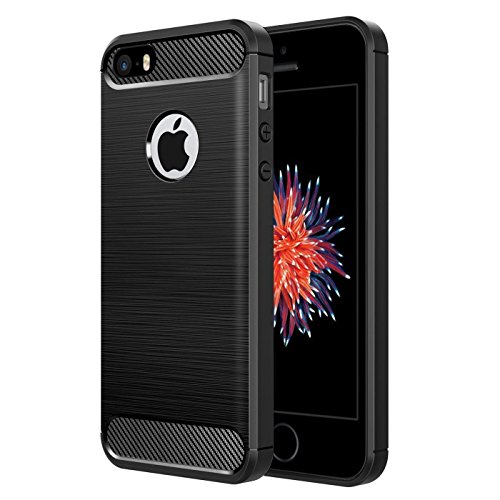 Conie CB1467 Carbon Brush Kompatibel mit iPhone 5 / 5S / SE, Handy Case Bush Look Shock Resistent TPU Cover für iPhone SE iPhone 5 iPhone 5s Handyhülle Brushed Black Conie CB1467 Carbon Brush Kompatibel mit iPhone 5 / 5S / SE, Handy Case Bush Look Shock Resistent TPU Cover für iPhone SE iPhone 5 iPhone 5s Handyhülle Brushed Black von Conie