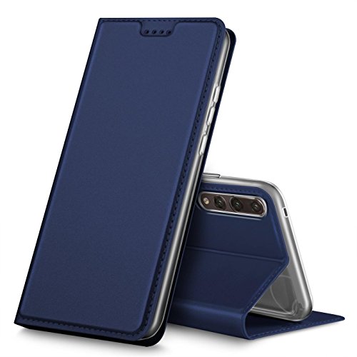 Conie EF11112 Electroplated Flip Case Kompatibel mit Huawei P20 Pro, PU Leder Hülle Flip Wallet Cover Kartenfächer Standfunktion Magnetisch für P20 Pro Etui Dunkelblau von Conie