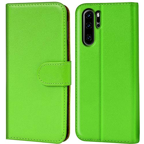 Conie Handyhülle für Huawei P30 Pro Hülle, Premium PU Leder Flip Case Booklet Cover Weiches Innenfutter für P30 Pro Tasche, Grün von Conie
