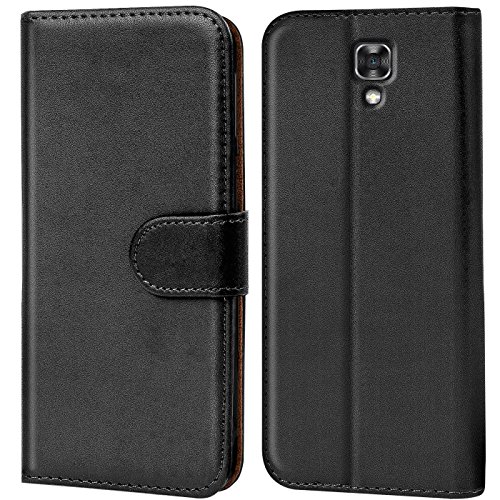 Conie Handyhülle für LG X Screen Hülle, Premium PU Leder Flip Case Booklet Cover Weiches Innenfutter für X Screen Tasche, Schwarz von Conie
