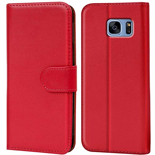 Conie Handyhülle für Samsung Galaxy S7 Edge Hülle, Premium PU Leder Flip Case Booklet Cover Weiches Innenfutter für Galaxy S7 Edge Tasche, Rot Conie Handyhülle für Samsung Galaxy S7 Edge Hülle, Premium PU Leder Flip Case Booklet Cover Weiches Innenfutter für Galaxy S7 Edge Tasche, Rot von Conie
