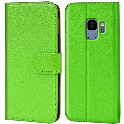 Conie Handyhülle für Samsung Galaxy S9 Hülle, Premium PU Leder Flip Case Booklet Cover Weiches Innenfutter für Galaxy S9 Tasche, Grün von Conie