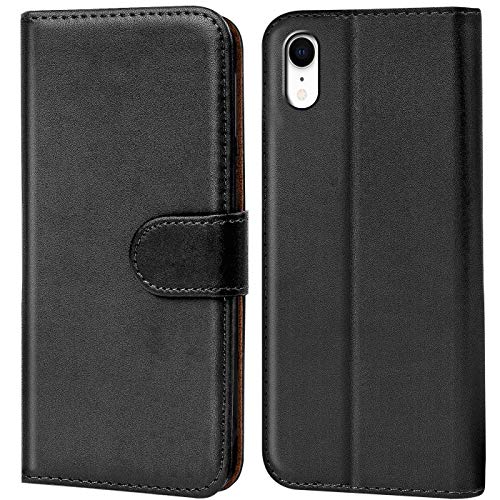 Conie Handyhülle für iPhone XR Hülle, Premium PU Leder Flip Case Booklet Cover Weiches Innenfutter für iPhone XR Tasche, Schwarz Conie Handyhülle für iPhone XR Hülle, Premium PU Leder Flip Case Booklet Cover Weiches Innenfutter für iPhone XR Tasche, Schwarz von Conie