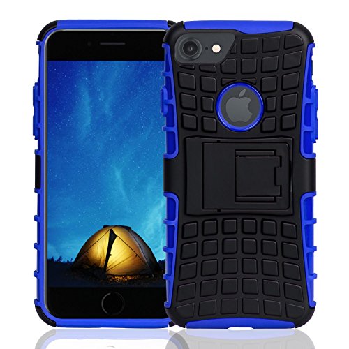 Conie OC1812 Outdoor Case Kompatibel mit iPhone 7/8, Defender robuste Schutzhülle Hülle extra Schutz für iPhone 7 iPhone 8 Hülle Schwarz Blau von Conie