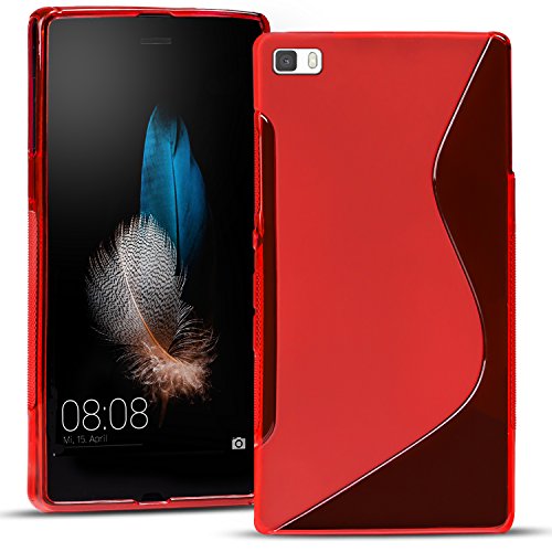 Conie SC12166 S Line Case Kompatibel mit Huawei P9, TPU Smartphone Hülle Transparent Matt rutschfeste Oberfläche für P9 Rückseite Design Rot Conie SC12166 S Line Case Kompatibel mit Huawei P9, TPU Smartphone Hülle Transparent Matt rutschfeste Oberfläche für P9 Rückseite Design Rot von Conie