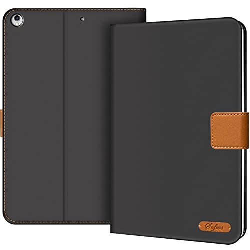 Conie TC224 Texture Case Kompatibel mit iPad 9.7 2017/2018, Ultradünne Smart Cover Schutzhülle Textil Cover Tablethülle für iPad 9.7 2017/2018 Etui Dunkelgrau von Conie