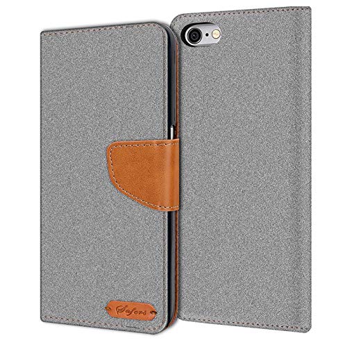 Conie iPhone 6, iPhone 6S Hülle für iPhone 6, iPhone 6S Tasche, Textil Denim Jeans Look Booklet Cover Handytasche Klapphülle Etui mit Kartenfächer, Grau Conie iPhone 6, iPhone 6S Hülle für iPhone 6, iPhone 6S Tasche, Textil Denim Jeans Look Booklet Cover Handytasche Klapphülle Etui mit Kartenfächer, Grau von Conie