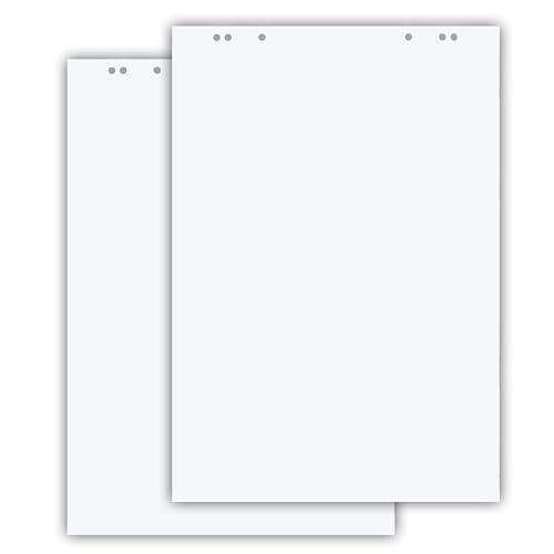 Conipa® - 5 x Flipchart Papier Block 68x99 cm weiß (BLANKO) 80 g/qm - 5 Flipchart-Blöcke à 20 Blatt - Whiteboard-Papier für Charts & Meetings (5 Blöcke Blanko) von Conipa
