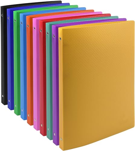 Conipa® 10er Set Ringordner & Ringbuch A4-Format (schmal) mit 4-Ringe-Meachanik - 10 Farben Ringmappe & Ordner Hefter für Dokumente, Unterlagen & Trennregister (aus PP) - Ringhefter für Schule & Büro von Conipa
