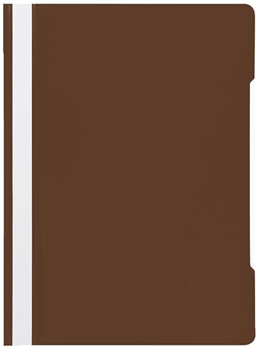 Conipa® 25 x Schnellhefter Braun DIN A4 (Set) mit Beschriftungsfeld PP-Kunststoff (Plastik) - Hefter & Mappe für Schule & Büro (stabil) - Heft-Mappen Organisation (PVC-frei) transparentes Deckblatt von Conipa
