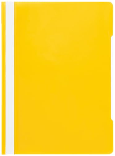 Conipa® 25 x Schnellhefter Gelb DIN A4 (Set) mit Beschriftungsfeld PP-Kunststoff (Plastik) - Hefter & Mappe für Schule & Büro (stabil) - Heft-Mappen Organisation (PVC-frei) transparentes Deckblatt von Conipa