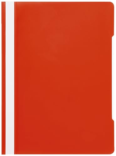 Conipa® 25 x Schnellhefter Rot DIN A4 (Set) mit Beschriftungsfeld PP-Kunststoff (Plastik) - Hefter & Mappe für Schule & Büro (stabil) - Heft-Mappen Organisation (PVC-frei) transparentes Deckblatt von Conipa