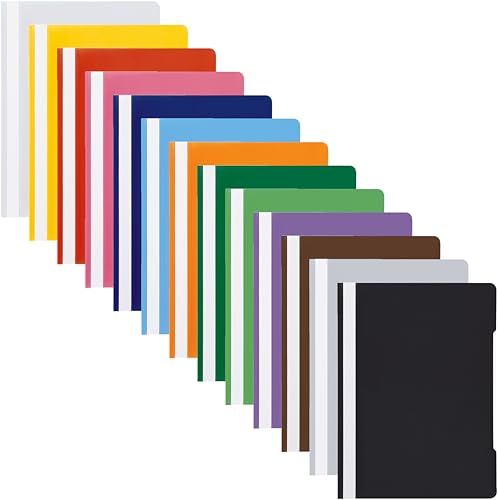 Conipa® 13 x Schnellhefter (Set) DIN A4 mit Beschriftungsfeld PP-Kunststoff (Plastik) - Hefter & Mappe Schule & Büro - Heft-Mappen Organisation (PVC-frei) transparentes Deckblatt von Conipa