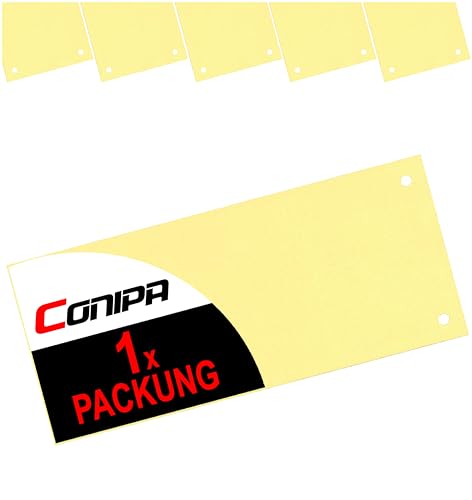 Conipa Trennstreifen, aus Karton, gelocht, 190 g/m², recycelter Karton (gelb, 1 Packung) von Conipa