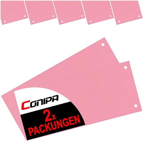 Conipa Trennstreifen, aus Karton, gelocht, 190 g/m², recycelter Karton (rot, 2 Packungen) von Conipa