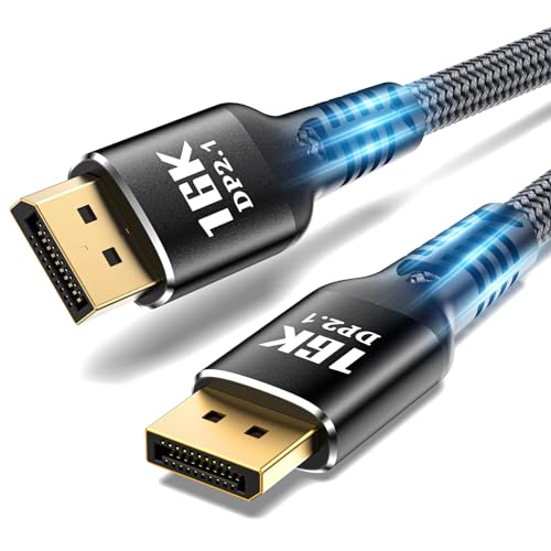 ConnBull DisplayPort Kabel 2.1 DP 5m 80 Gbit/s Unterstützt 4K@144Hz/165Hz/240Hz, 8K@120Hz/10K@60Hz/16K@60Hz, Kompatibel mit DisplayPort 2.0/1.4, HDCP/ DSC1.2a/ HDR10 für Graphics PC ConnBull DisplayPort Kabel 2.1 DP 5m 80 Gbit/s Unterstützt 4K@144Hz/165Hz/240Hz, 8K@120Hz/10K@60Hz/16K@60Hz, Kompatibel mit DisplayPort 2.0/1.4, HDCP/ DSC1.2a/ HDR10 für Graphics PC von ConnBull