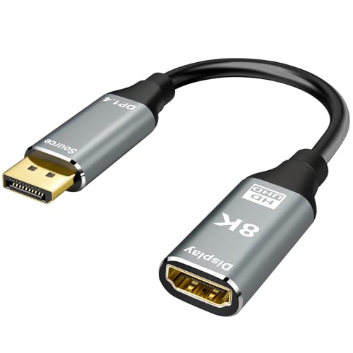 ConnBull DisplayPort auf HDMI Adapter Kabel, DP 1.4 auf HDMI 2.1 Stecker zu Buchse Konverter 8K@60Hz 4K@120Hz, kompatibel mit Monitor, Desktop usw, 25CM ConnBull DisplayPort auf HDMI Adapter Kabel, DP 1.4 auf HDMI 2.1 Stecker zu Buchse Konverter 8K@60Hz 4K@120Hz, kompatibel mit Monitor, Desktop usw, 25CM von ConnBull