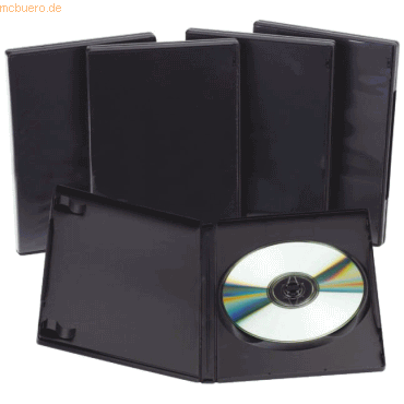 Connect DVD-Hülle Juwel Case mit Booklet schwarz VE=5 Stück von Connect