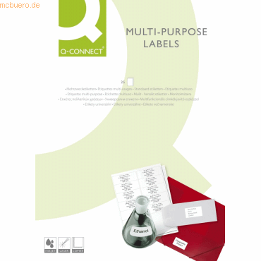Connect Etiketten Inkjet/Laser/Kopier 38,1x21,2mm VE=650 Stück weiß von Connect