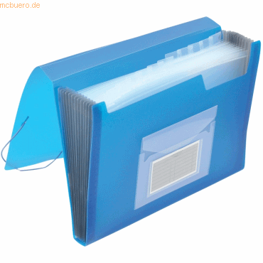 Connect Fächermappe A4 PP mit 13 Fächern transluzent blau Connect Fächermappe A4 PP mit 13 Fächern transluzent blau von Connect