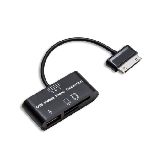 CONNECLTAND Connectland C-SMART-M2 Multikartenleser und USB-Hub für Samsung Galaxy Tab, Schwarz von Connectland
